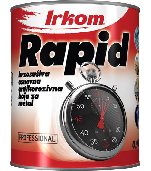 RAPID je brzosušiva osnovna antikorozivna boja koja se koristi za zaštitu metala. Sastoji se od modifikovanih alkidnih veziva, antikorozivnih sredstava, aditiva, pigmenata i rastvarača.  Može se koristiti za zaštitu čeličnih konstrukcija, poljoprivrednih i građevinskih mašina, karoserije automobila i slično. Koristi se kao osnovni premaz za brzosušive boje kao i za sintetički emajl. Premaz se odlikuje velikom tvrdoćom, adhezijom, elastičnošću i zaštitom od korozije. Rapid je dostupan u crvenoj i sivoj boji. Boja je posebno pogodna kod varenja, jer ne dolazi do gorenja boje.